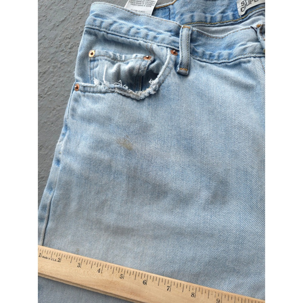 Vintage 2000s Levi's Light Blue Jeans 35x32 Straight Fit 505 - Picture 11 of 14